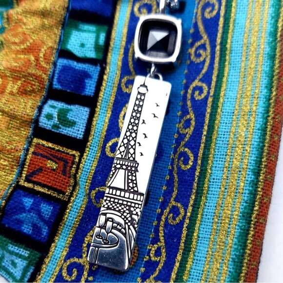 NWT Brighton Cafe De Paris Silver Plated Crystal Necklace & Hinged Bracelet 2 Pc - Picture 9 of 10